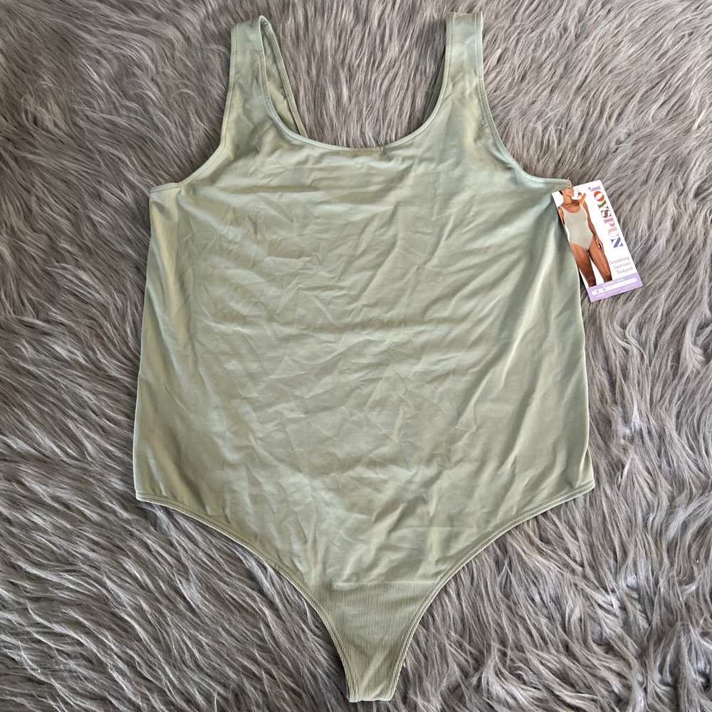 Joyspun Smoothing‎ Seamless Bodysuit Womens Size XXL (20) Green Seamless Soft